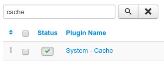 Joomla enable cache plugin